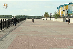 Приёмка работ на набережной в Самарово