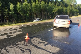 «ВАЗ2114» выскочил на встречку в Ханты-Мансийском районе